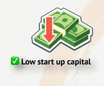 Low start up cost